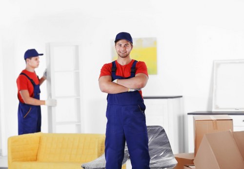 Professional packing and moving equipment during Fulham office move