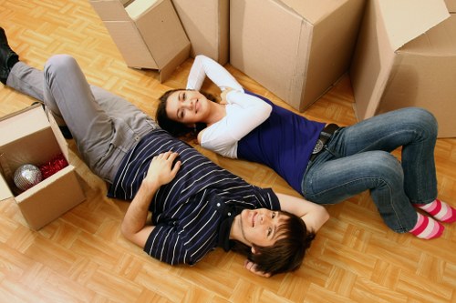 Organized packing materials for a move in Fulham